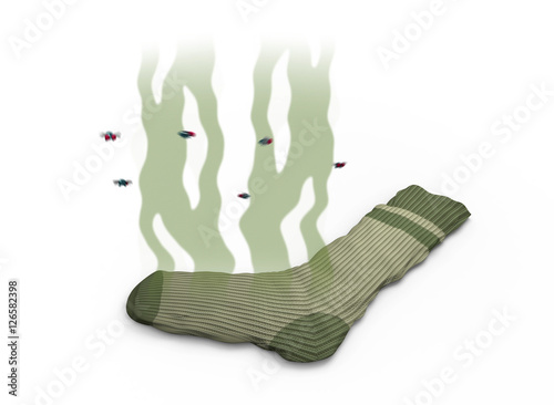 Smelly sock, 3d illustration