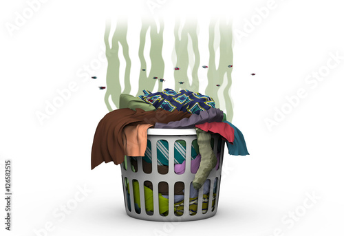 Dirty Laundry in the Basket, 3d illustration