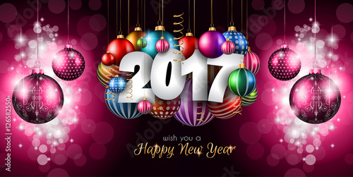 2017 Happy New Year Background for your Seasonal Flyers