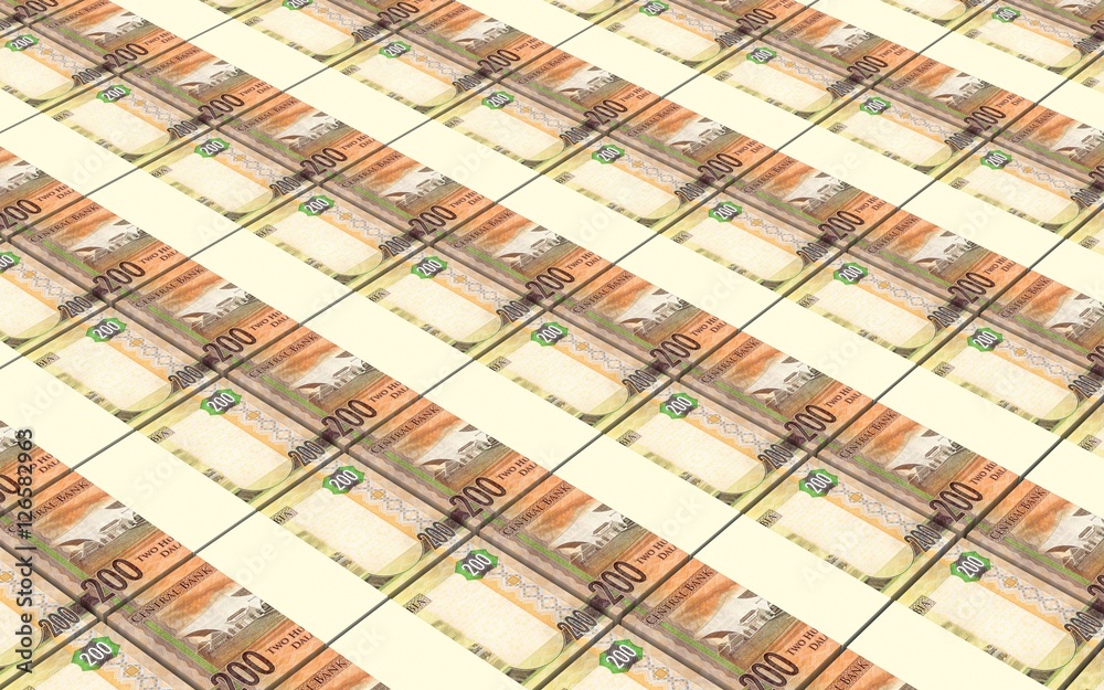 Gambian dalasi bills stacked background. 3D illustration. Gambian dalasi bills stacked background. 3D illustration.