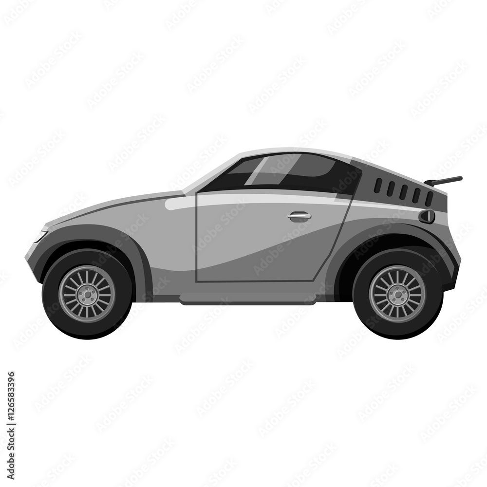 Sport car icon. Gray monochrome illustration of car vector icon for web design