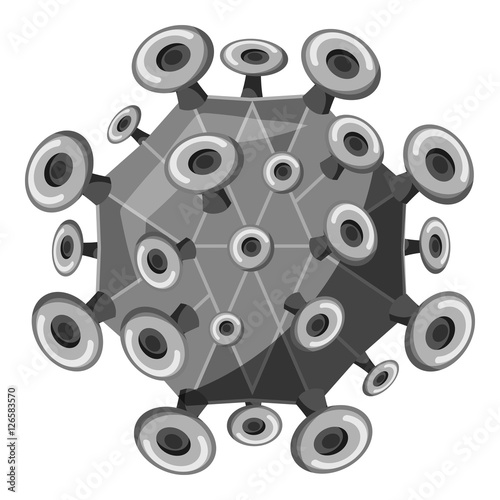 Zika virus icon. Gray monochrome illustration of bacteria vector icon for web design
