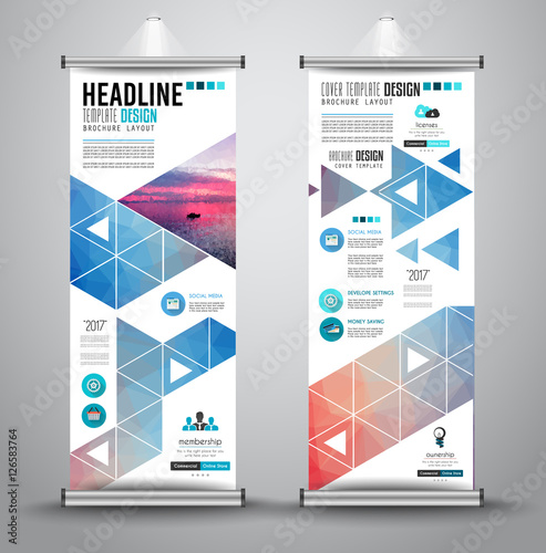 Advertisement roll up business flyer or brochure banner