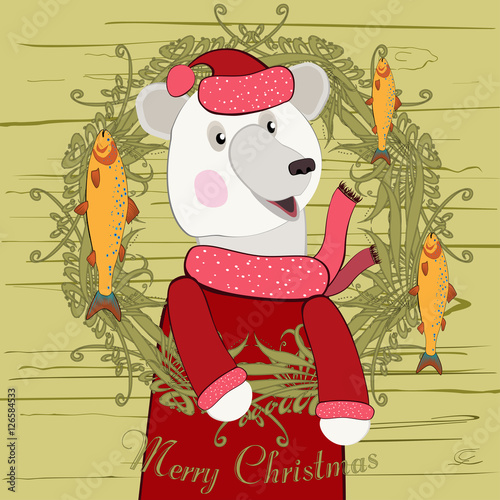 Polar bear with a gift