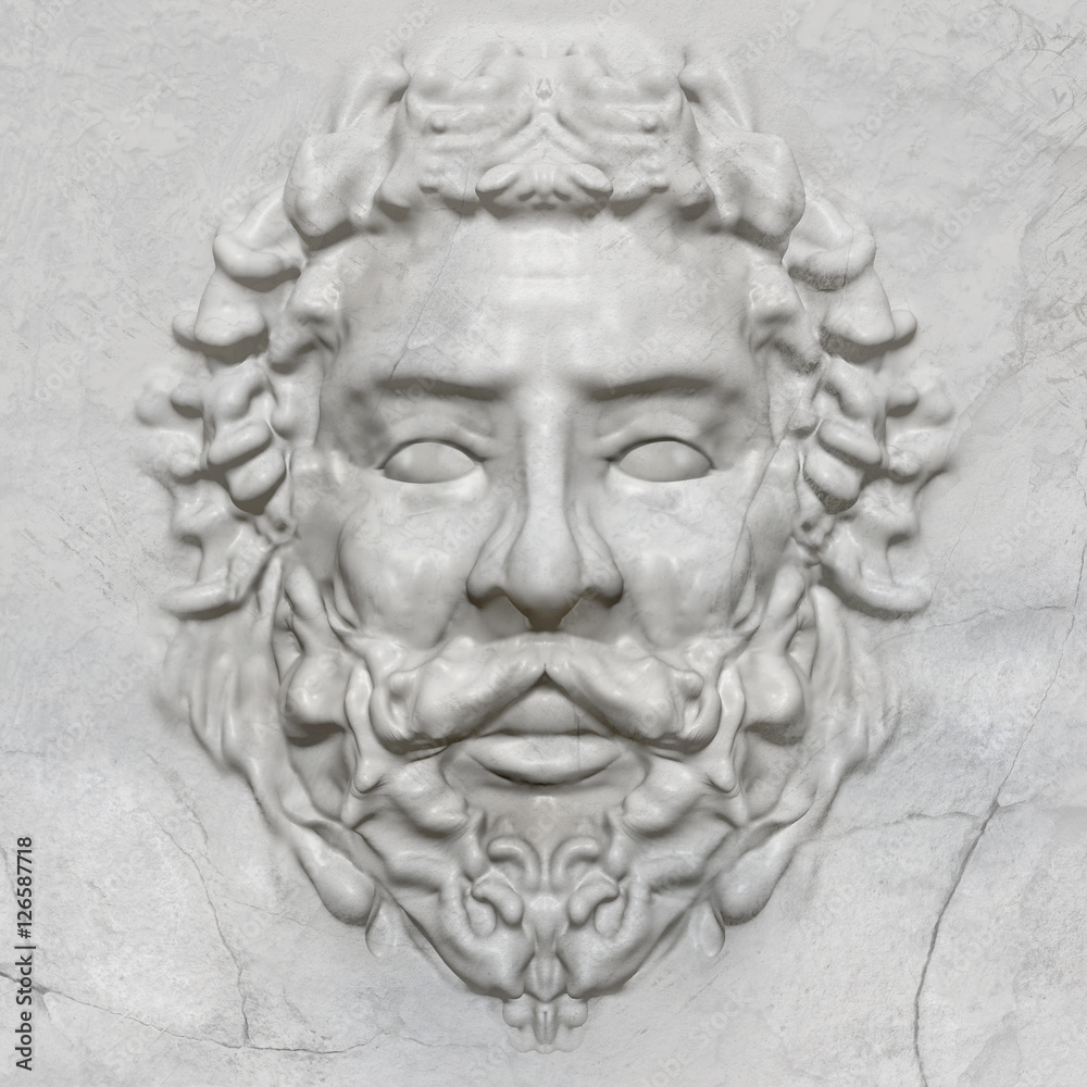 3d artwork sculpture of a greek man bas-relief face in marble ..., حجم الصورة 1000x1000