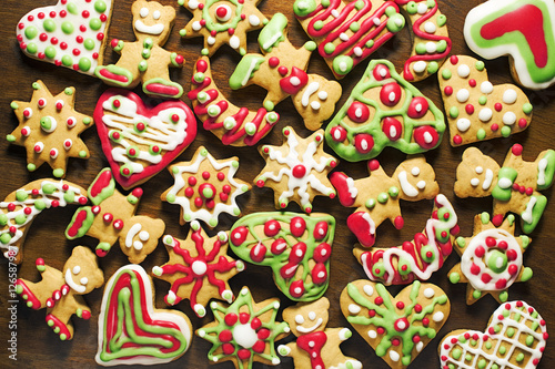 christmas new year cookies background , christmas decoration 
