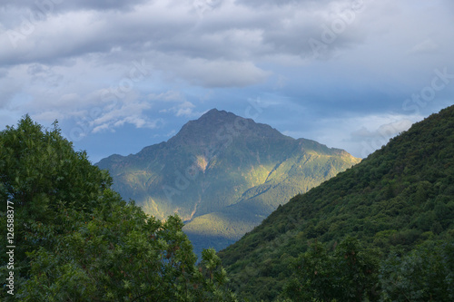 Mountains in Italy near the lake Como in summer