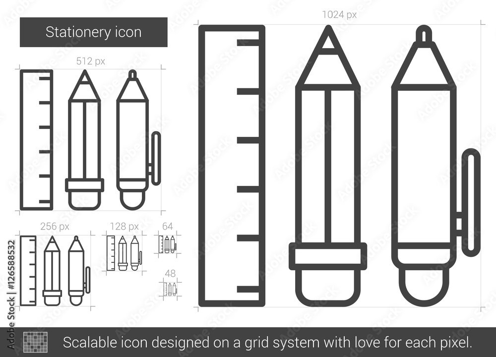 Stationery line icon. Stationery line icon.