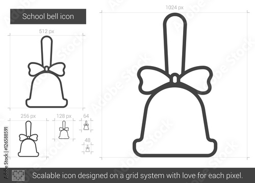 School bell line icon.