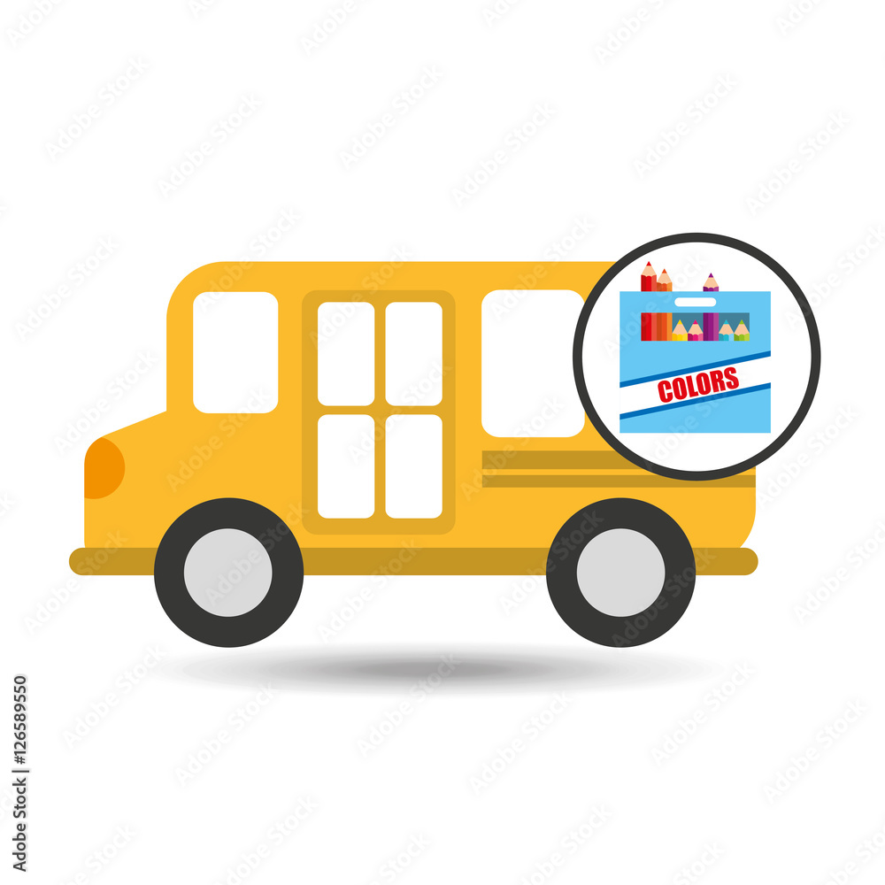 concept bus school color box desing vector illustration eps 10