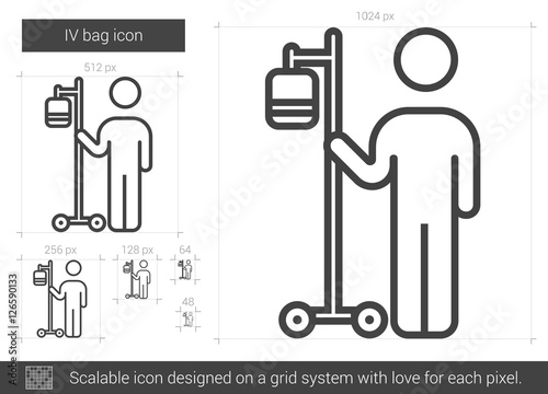 IV bag line icon.