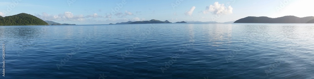 Whitsunday Islands on a calm clear day