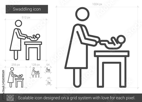 Swaddling line icon.