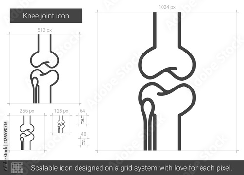 Knee joint line icon.