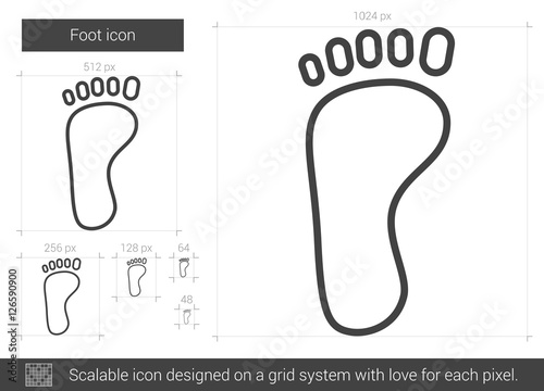 Foot line icon.