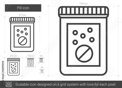 Pill line icon.