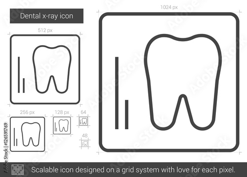 Dental x-ray line icon.