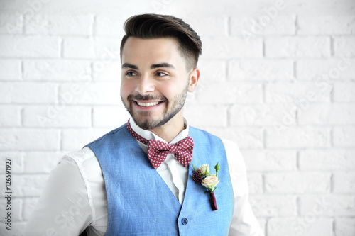 Groom getting ready on his ...