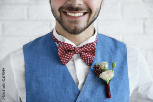 Groom getting ready on his ...