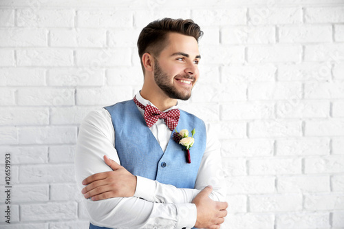 Groom getting ready on his ...
