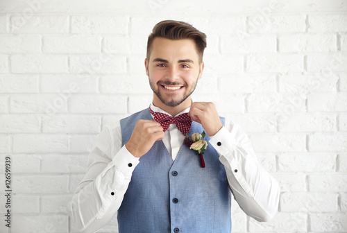 Groom getting ready on his ...
