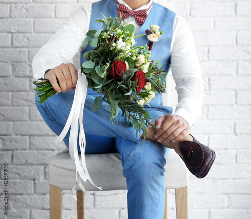 Groom on his wedding day