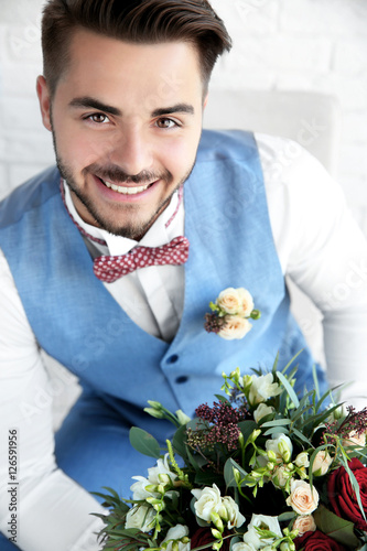 Groom on his wedding day