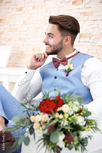 Groom on his wedding day
