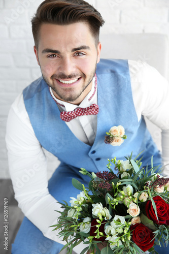 Groom on his wedding day