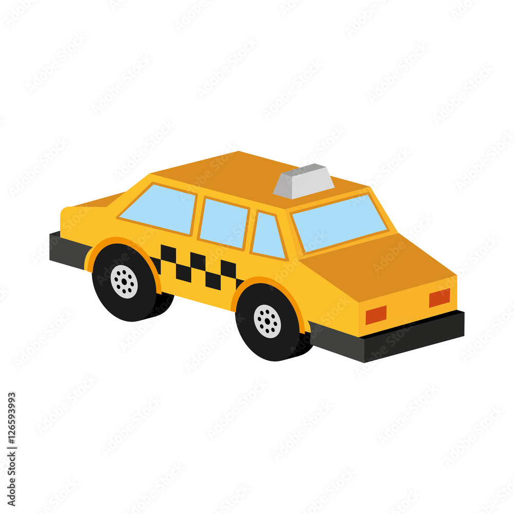 taxi car yellow transport icon vector illustration eps 10