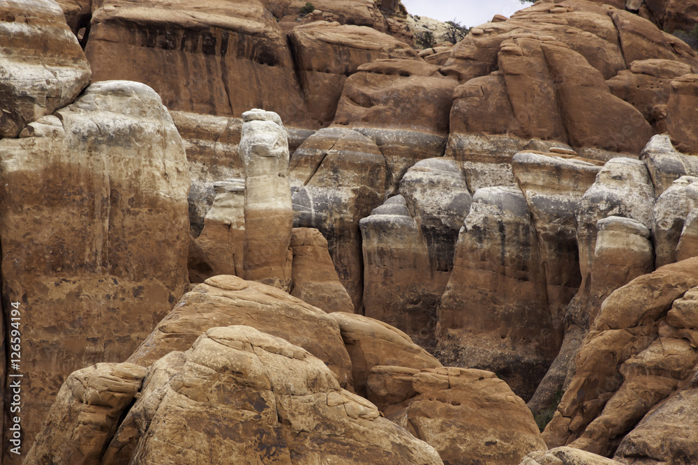 Weathered stone with white streak