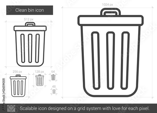 Clean bin line icon.