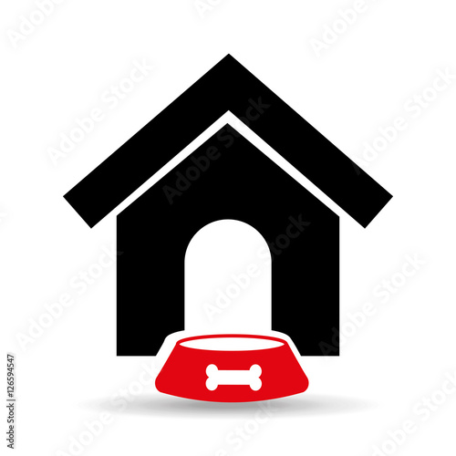 house and plate food dog vector illustration eps 10