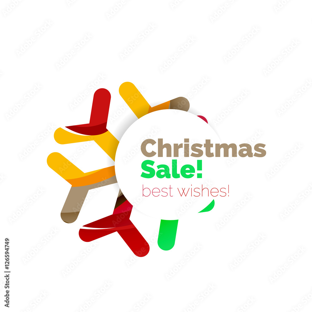 Christmas sale, vector greeting card or banner