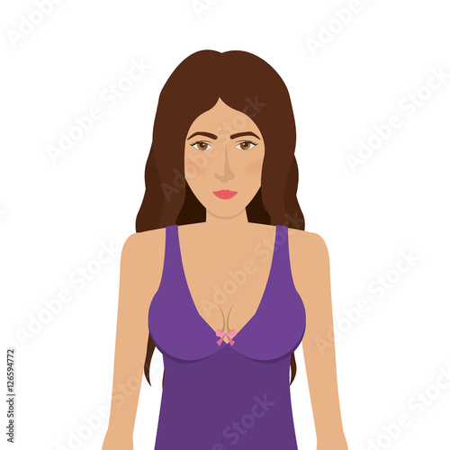 woman in colorful bra. over white background. underwear design. vector illustration