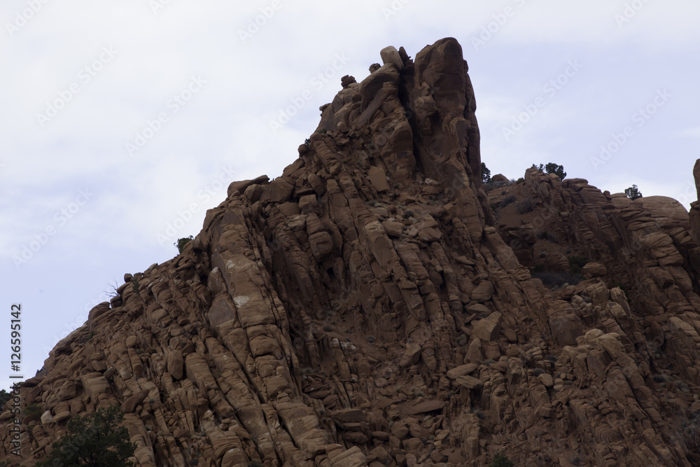 Rugged Utah mountain of stone
