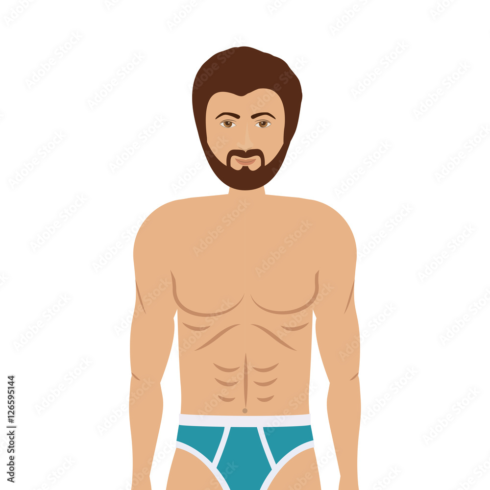 Fototapeta premium cartoon man in colorful boxer over white background. underwear design. vector illustration