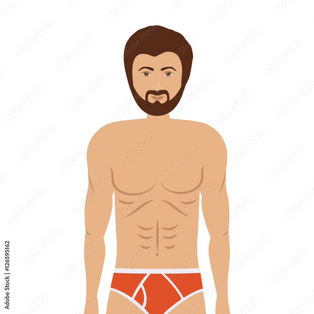 Fototapeta premium cartoon man in colorful boxer over white background. underwear design. vector illustration