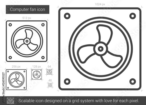 Computer fan line icon.