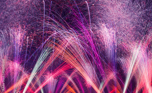 Fireworks background panoramic view © mbolina