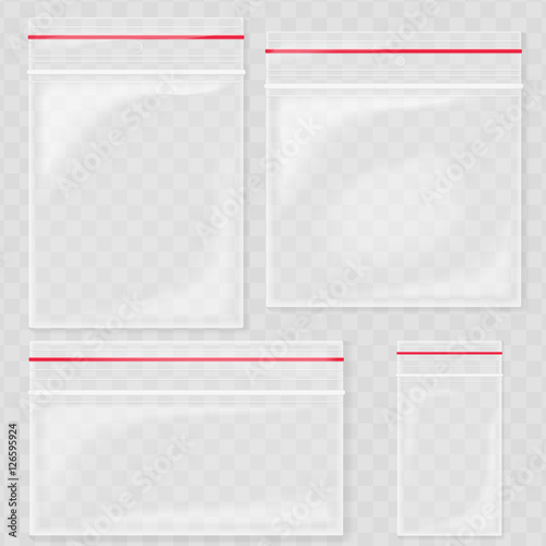 Empty Transparent Plastic Pocket Bags