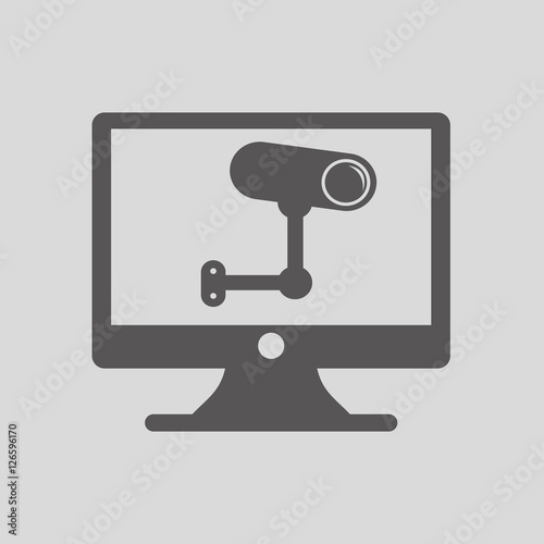 globe world icon surveillance camera design vector illustration eps 10