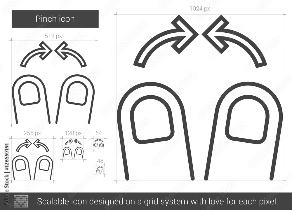 Naklejka premium Pinch line icon.