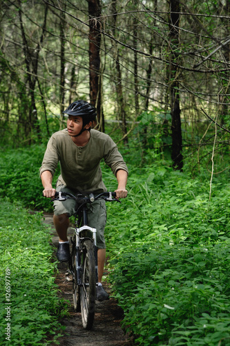 Man on a mountain bike