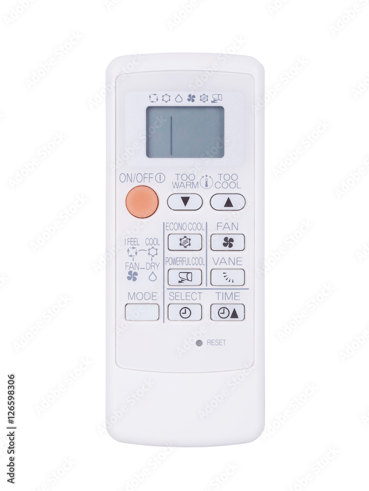 air conditioner remote control isolated on white background air conditioner remote control isolated on white background