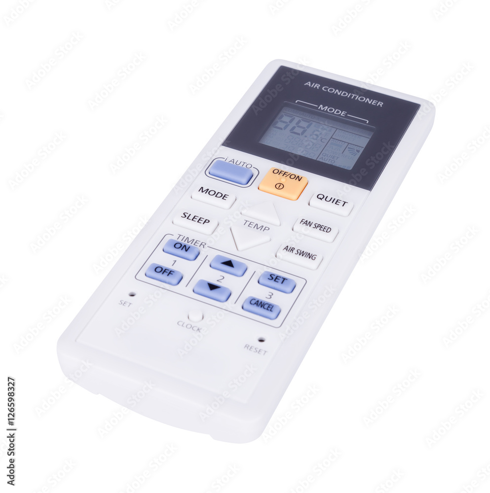 air conditioner remote control isolated on white background air conditioner remote control isolated on white background