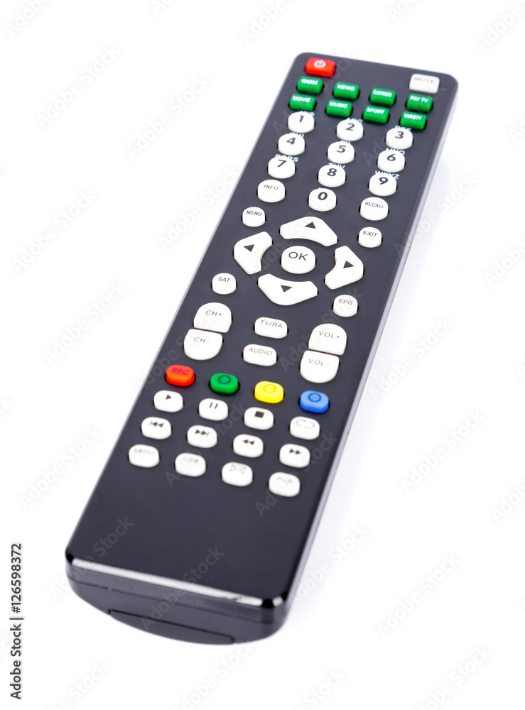TV remote control isolated on white TV remote control isolated on white