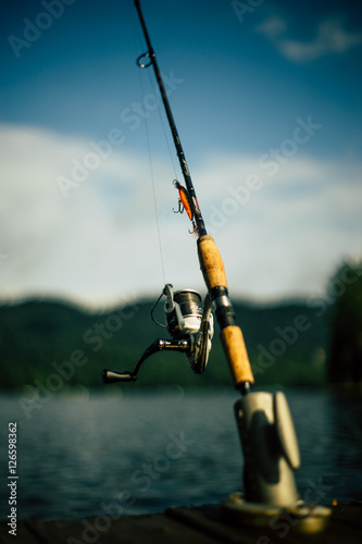 Fishing rod near water