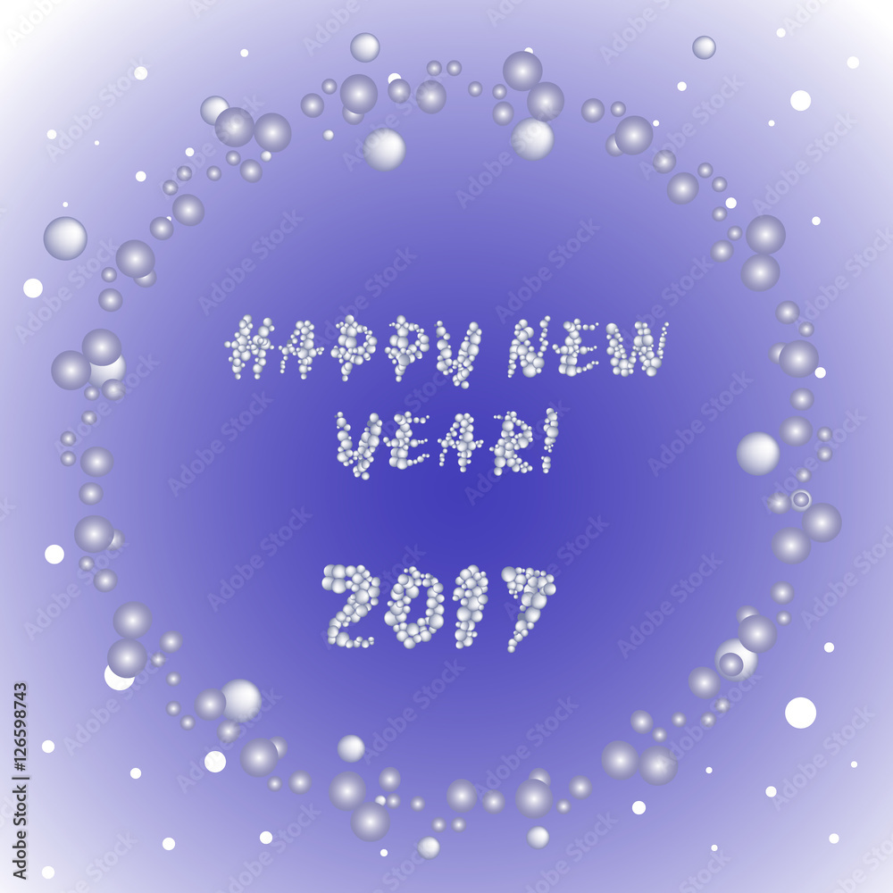 поздравление с новым годом на голубом фоне, векторная иллюстрация