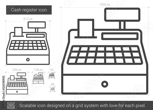 Cash register line icon.